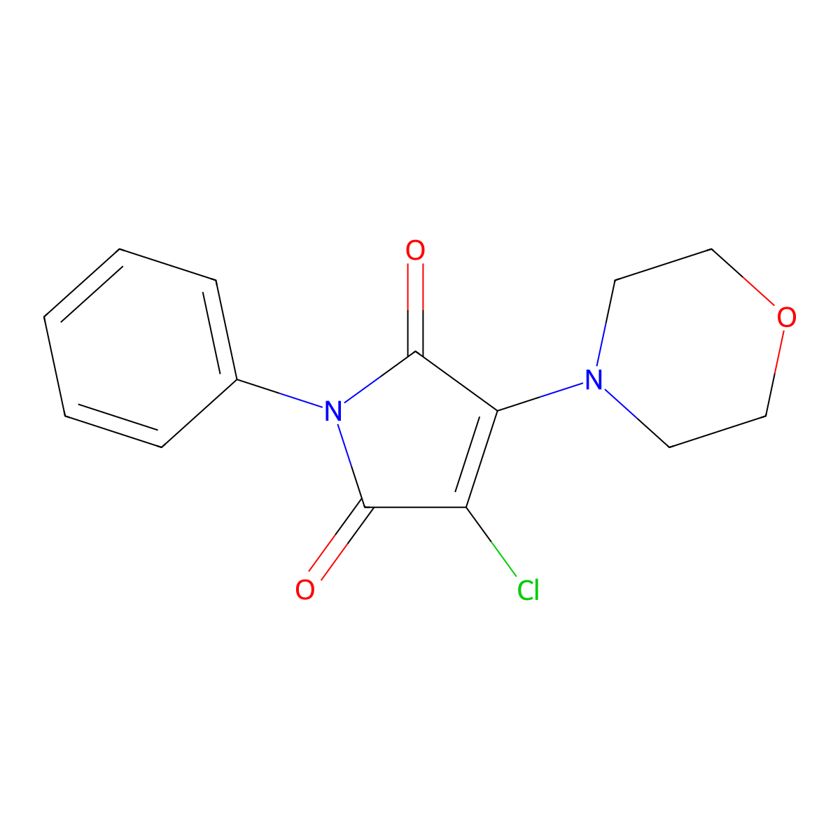 3-Chloro-4-morpholin-4-yl-1-phenyl-pyrrole-2,5-dione molecular structure, CAS 5359-65-9