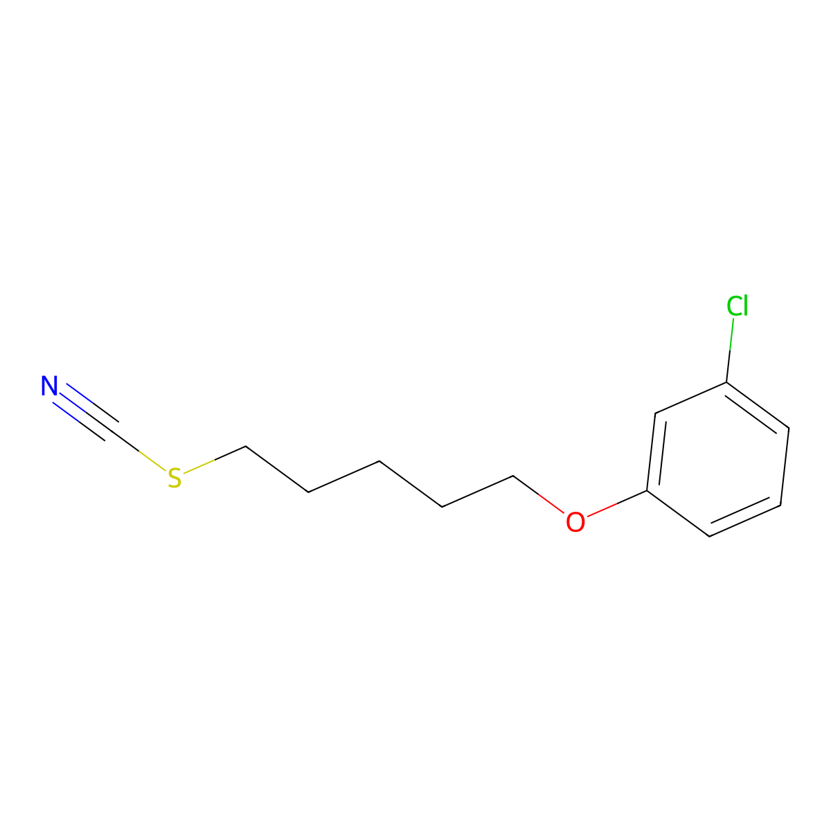 5-(3-Chlorophenoxy)pentyl thiocyanate molecular structure, CAS 5359-79-5