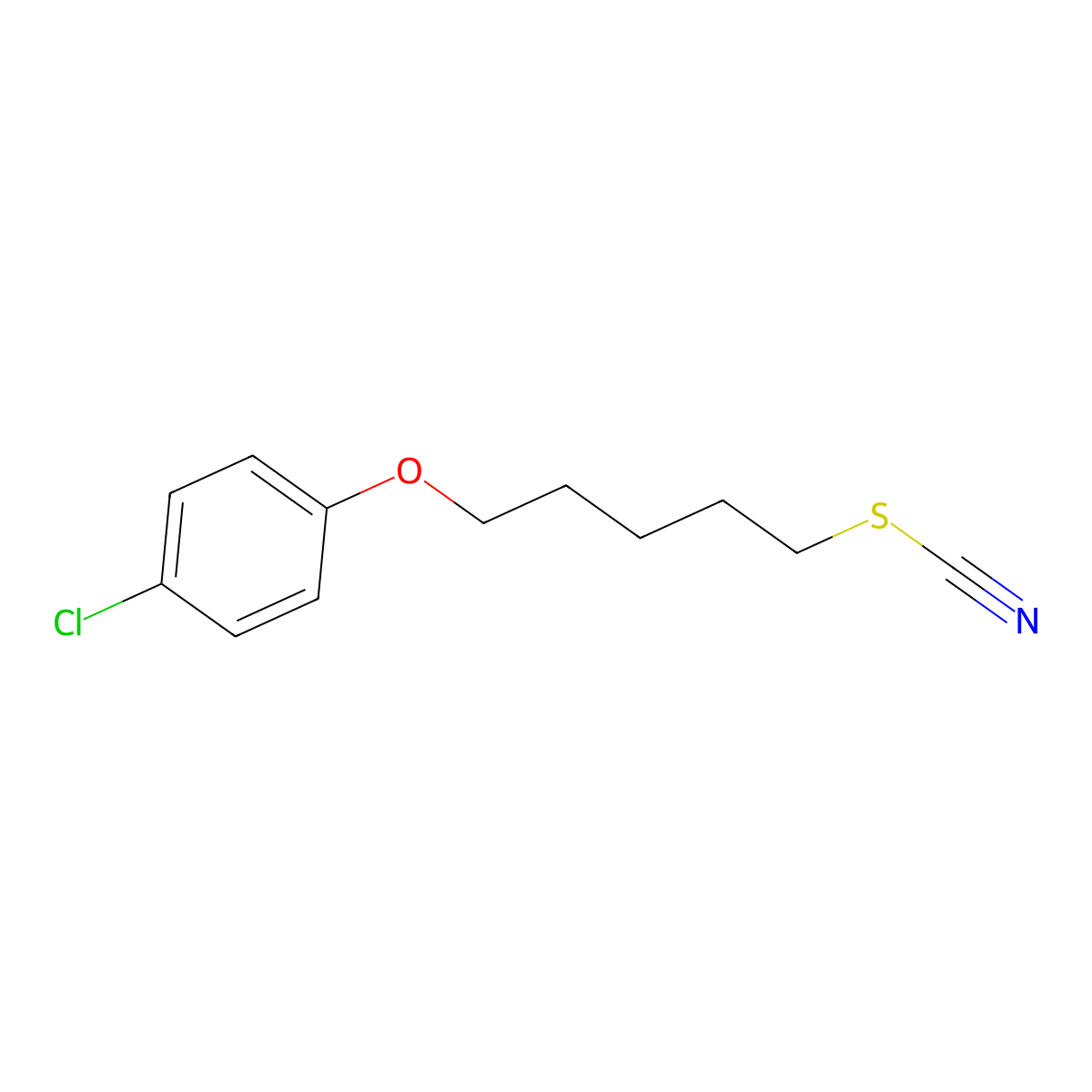 5-(4-Chlorophenoxy)pentyl thiocyanate molecular structure, CAS 5359-88-6