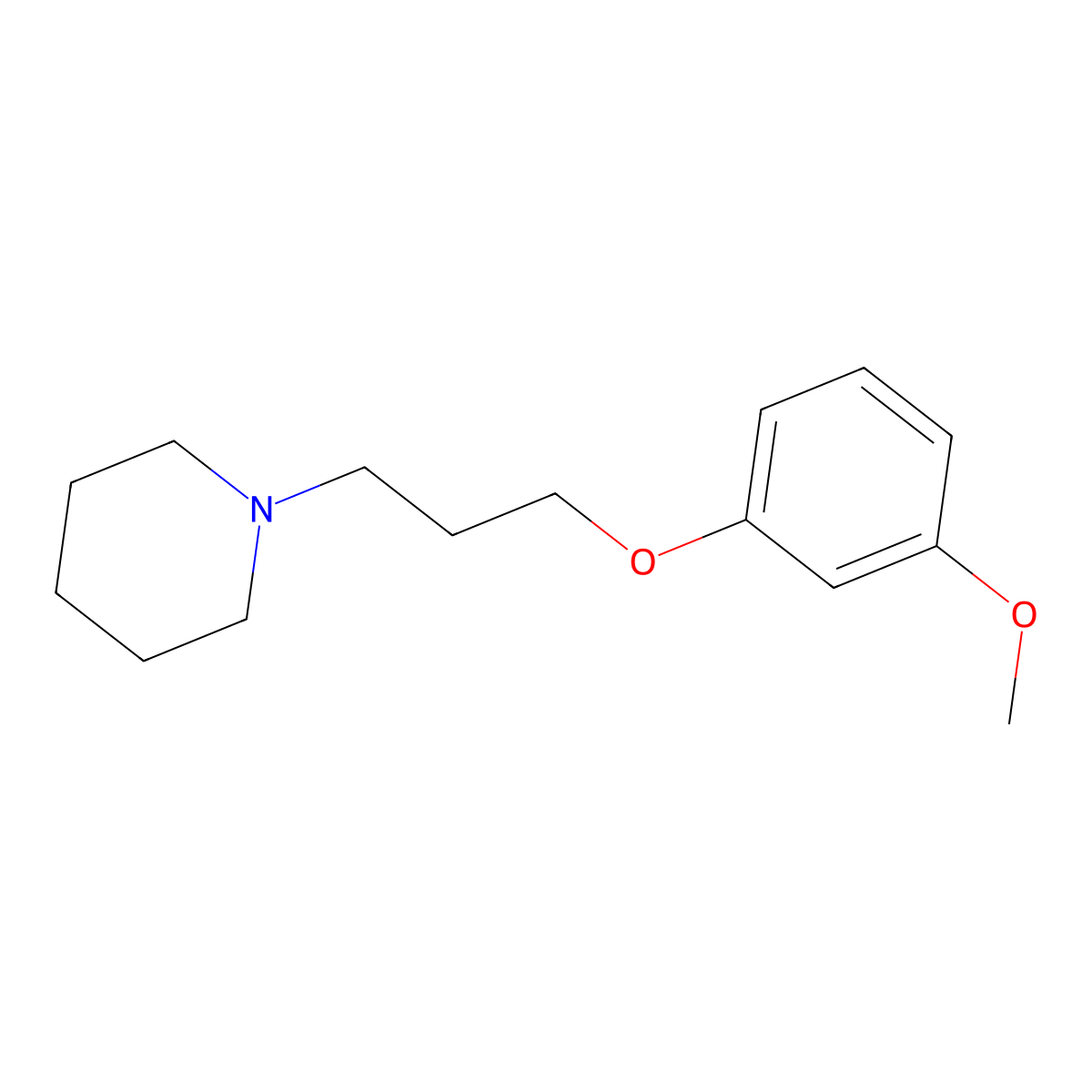1-[3-(3-Methoxyphenoxy)propyl]piperidine molecular structure, CAS 5359-96-6