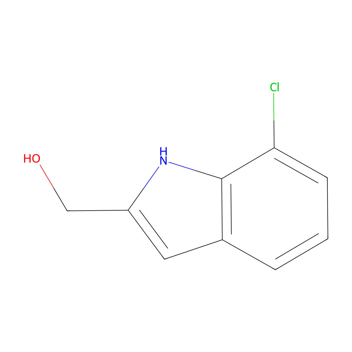 (7-Chloro-1H-indol-2-yl)methanol molecular structure, CAS 53590-62-8