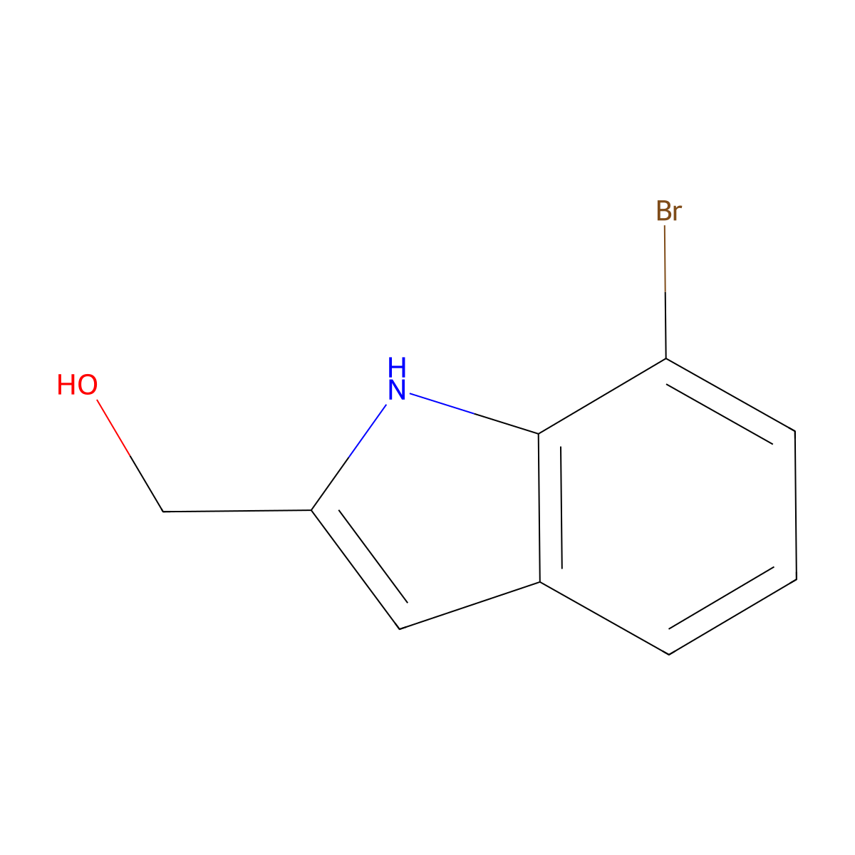 (7-Bromo-1H-indol-2-yl)methanol molecular structure, CAS 53590-63-9