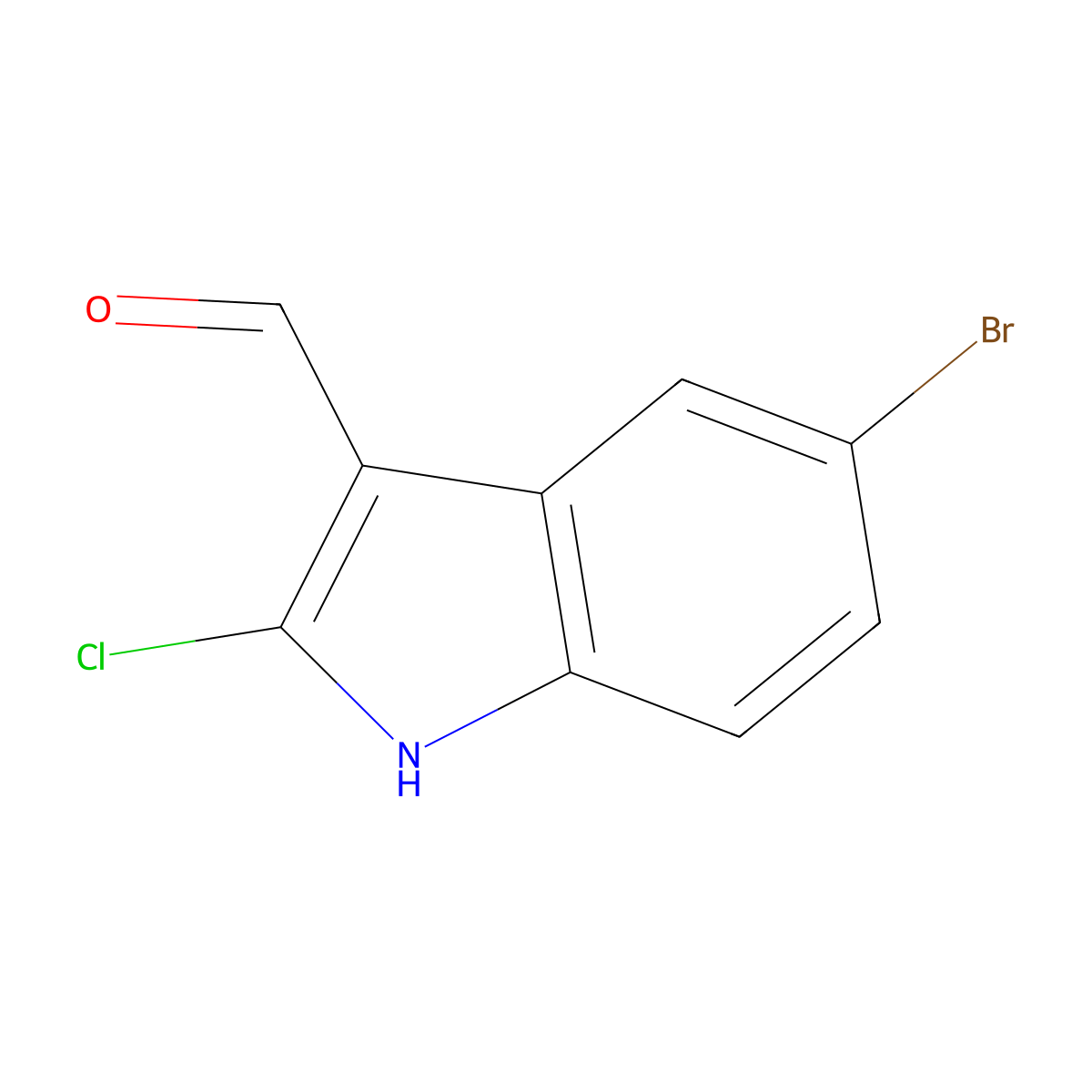 5-bromo-2-chloro-1H-indole-3-carbaldehyde molecular structure, CAS 535923-43-4