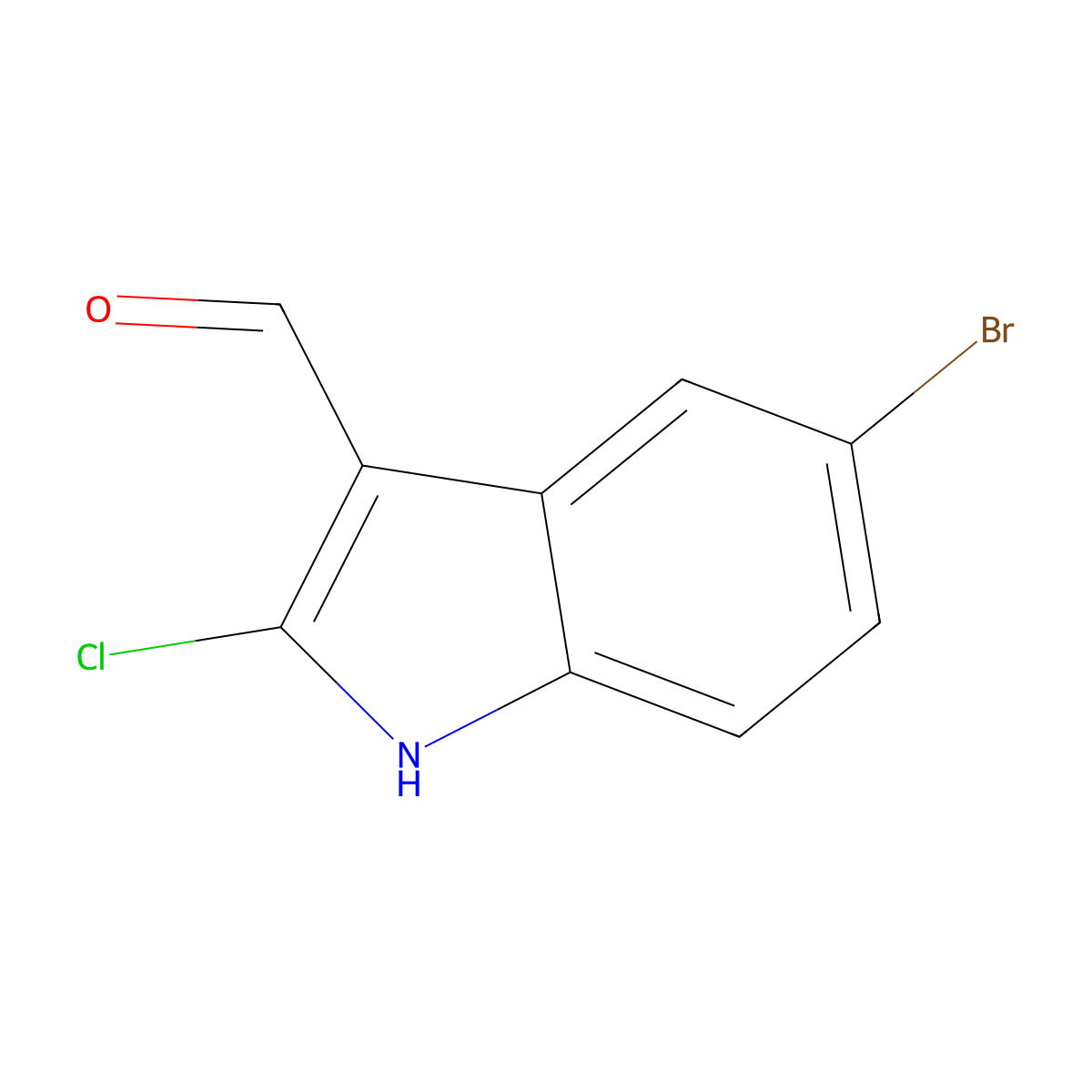 5-bromo-2-chloro-1H-indole-3-carbaldehyde molecular structure, CAS 535923-43-4