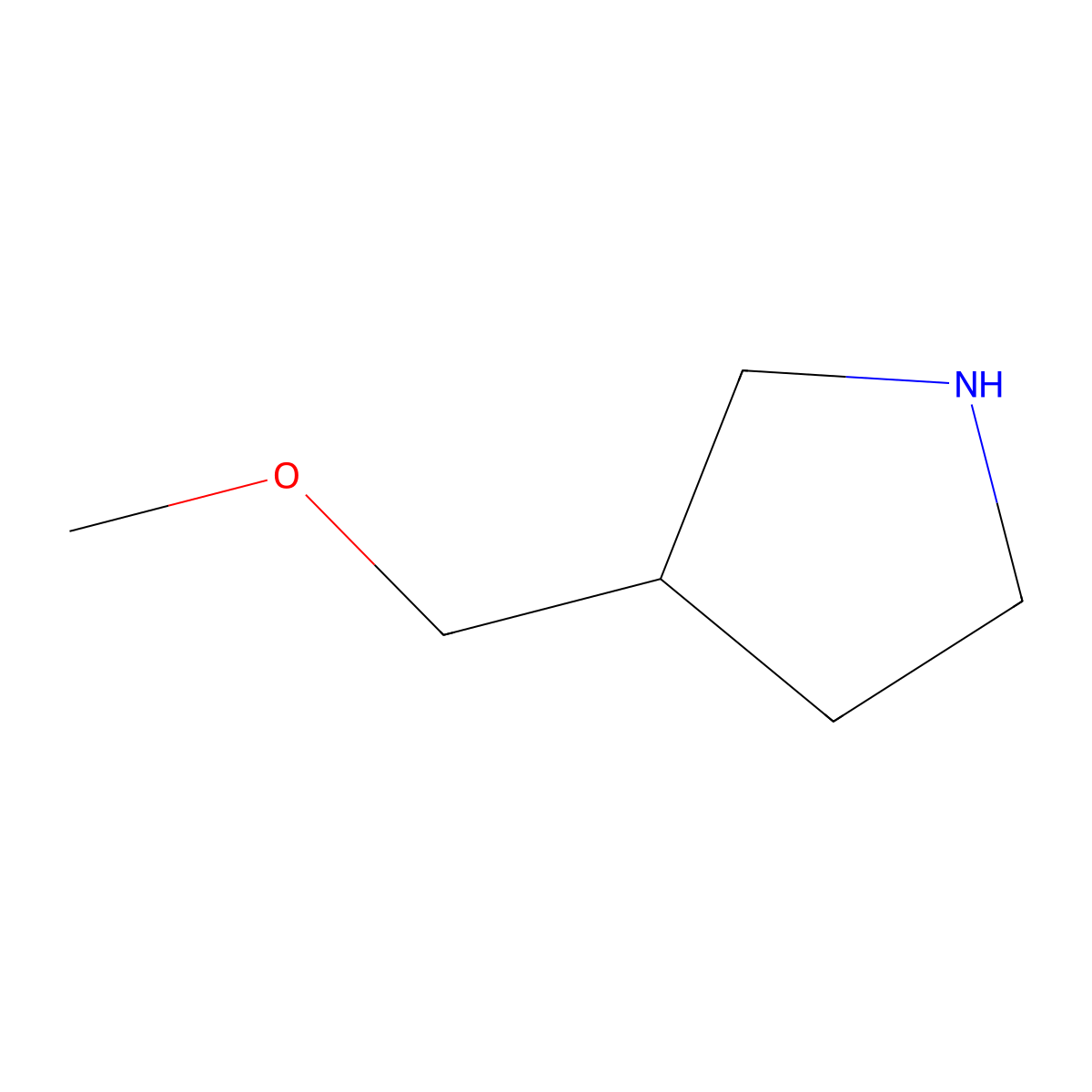 (S)-3-(Methoxymethyl)pyrrolidine molecular structure, CAS 535924-74-4