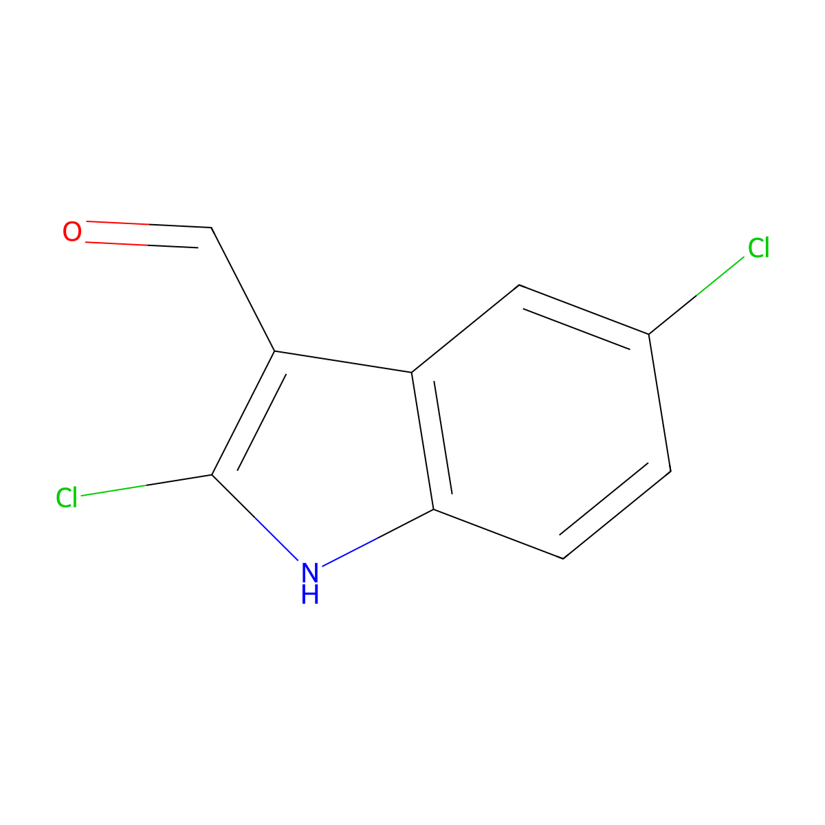 2,5-dichloro-1H-indole-3-carbaldehyde molecular structure, CAS 535924-87-9