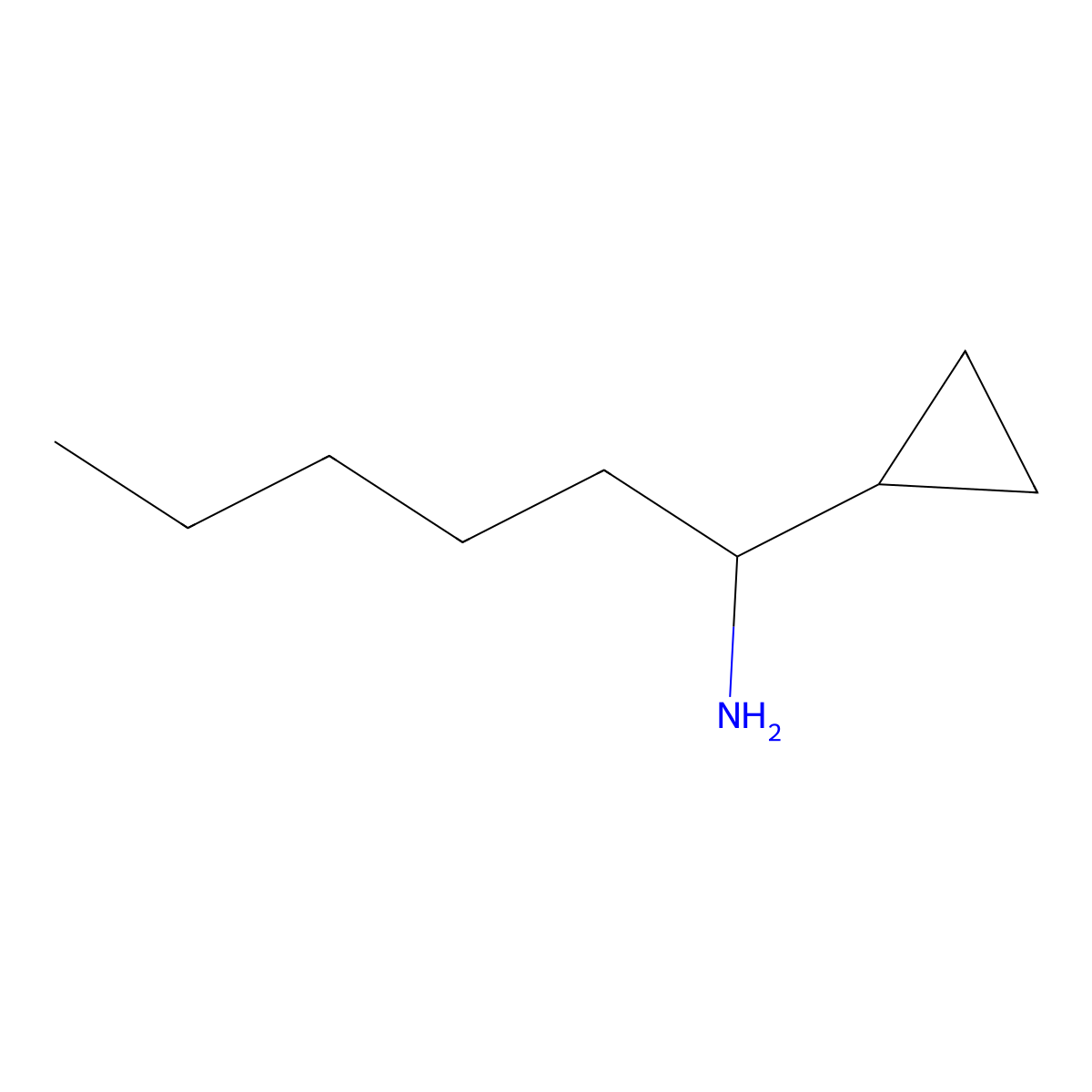 1-Cyclopropylhexan-1-amine molecular structure, CAS 535925-67-8