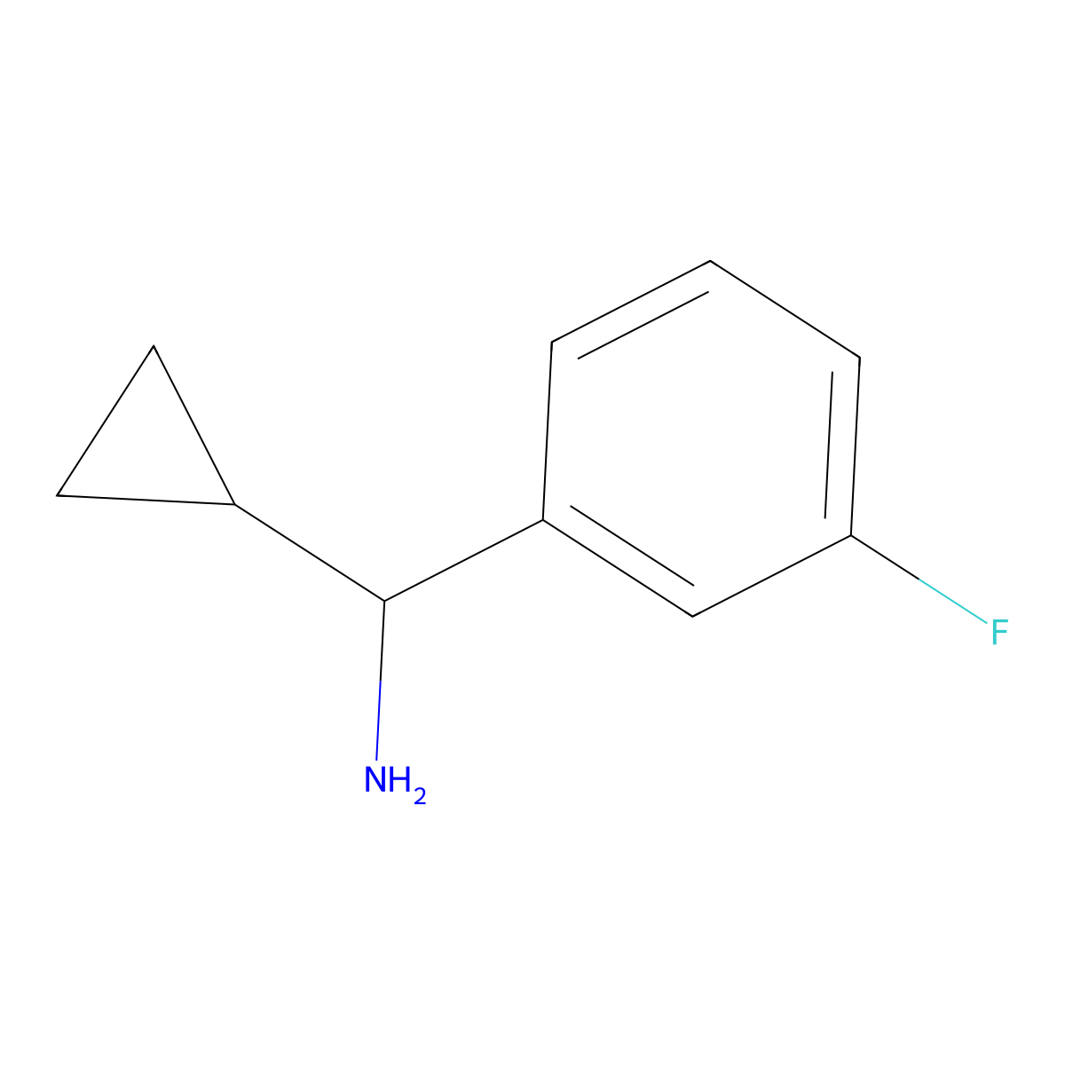 Cyclopropyl-(3-fluorophenyl)methanamine molecular structure, CAS 535925-74-7