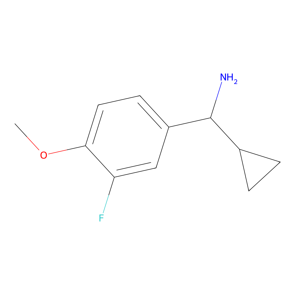 Cyclopropyl(3-fluoro-4-methoxyphenyl)methanamine molecular structure, CAS 535926-30-8