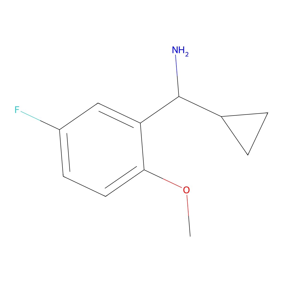 Cyclopropyl(5-fluoro-2-methoxyphenyl)methanamine molecular structure, CAS 535926-31-9