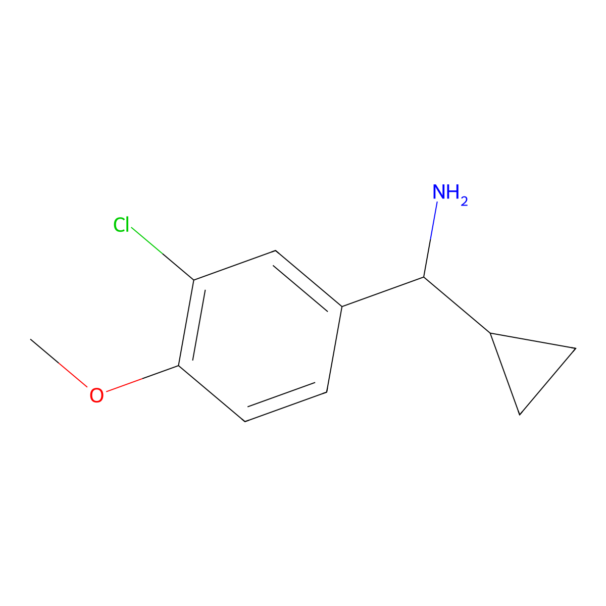 (3-Chloro-4-methoxyphenyl)(cyclopropyl)methanamine molecular structure, CAS 535926-55-7