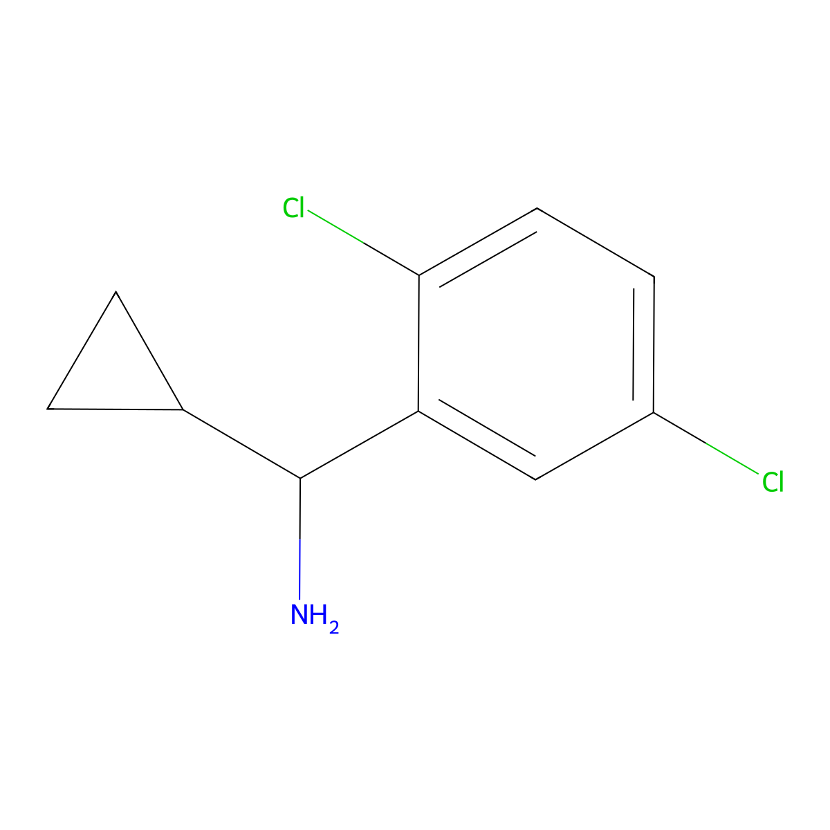 Cyclopropyl(2,5-dichlorophenyl)methanamine molecular structure, CAS 535926-60-4