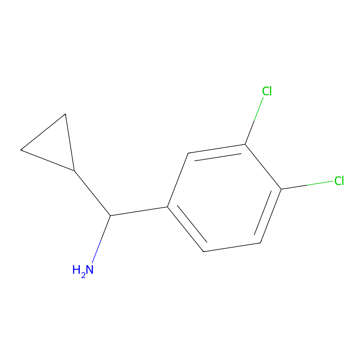 Cyclopropyl(3,4-dichlorophenyl)methanamine molecular structure, CAS 535926-61-5