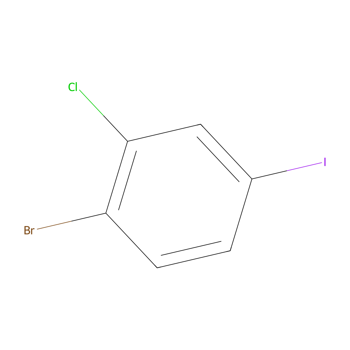 1-Bromo-2-chloro-4-iodobenzene molecular structure, CAS 535934-25-9