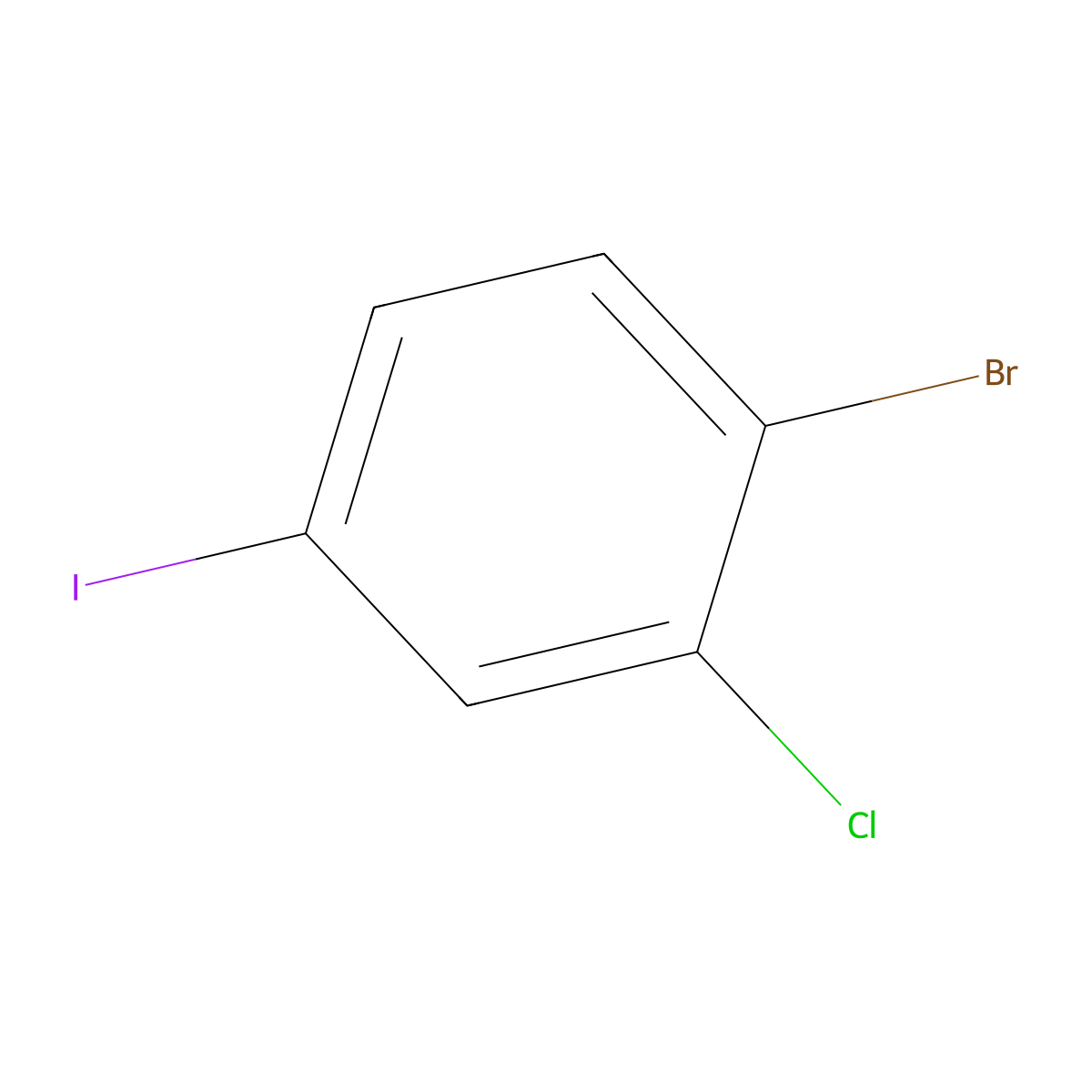 1-Bromo-2-chloro-4-iodobenzene molecular structure, CAS 535934-25-9