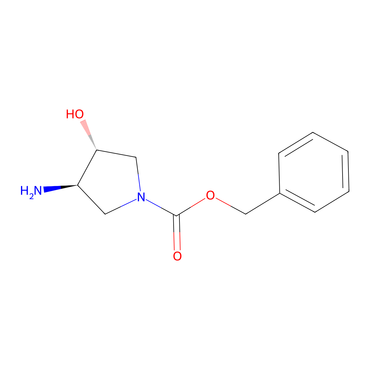 Benzyl (3r,4r)-3-amino-4-hydroxypyrrolidine-1-carboxylate molecular structure, CAS 535936-20-0