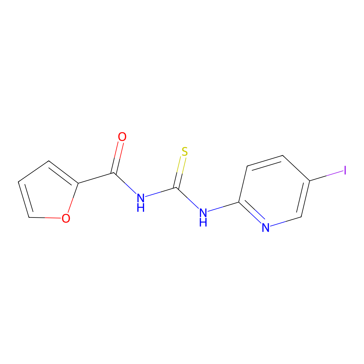 N-[(5-iodopyridin-2-yl)carbamothioyl]furan-2-carboxamide molecular structure, CAS 535936-54-0