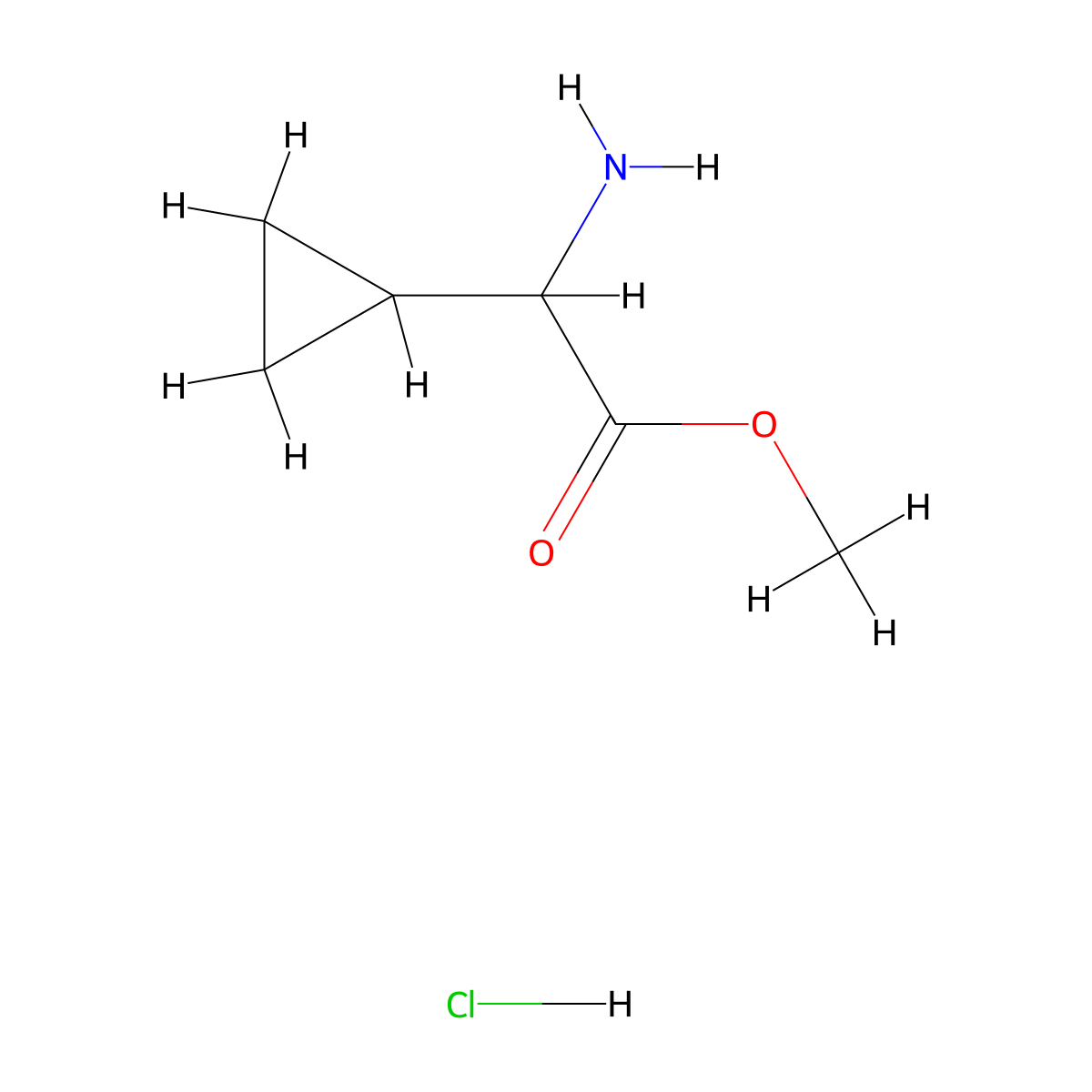 Methyl 2-amino-2-cyclopropylacetate hydrochloride molecular structure, CAS 535936-86-8