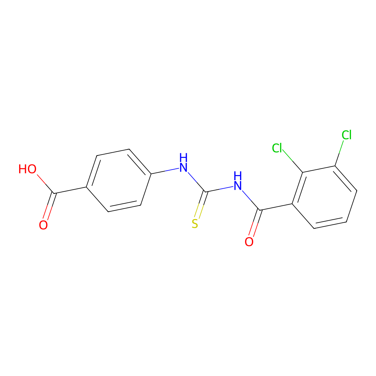 4-({[(2,3-Dichlorophenyl)carbonyl]carbamothioyl}amino)benzoic acid molecular structure, CAS 535938-17-1