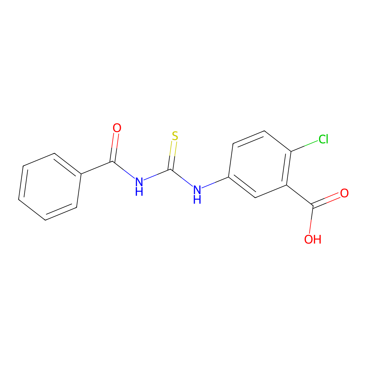5-(Benzoylcarbamothioylamino)-2-chlorobenzoic acid molecular structure, CAS 535938-48-8
