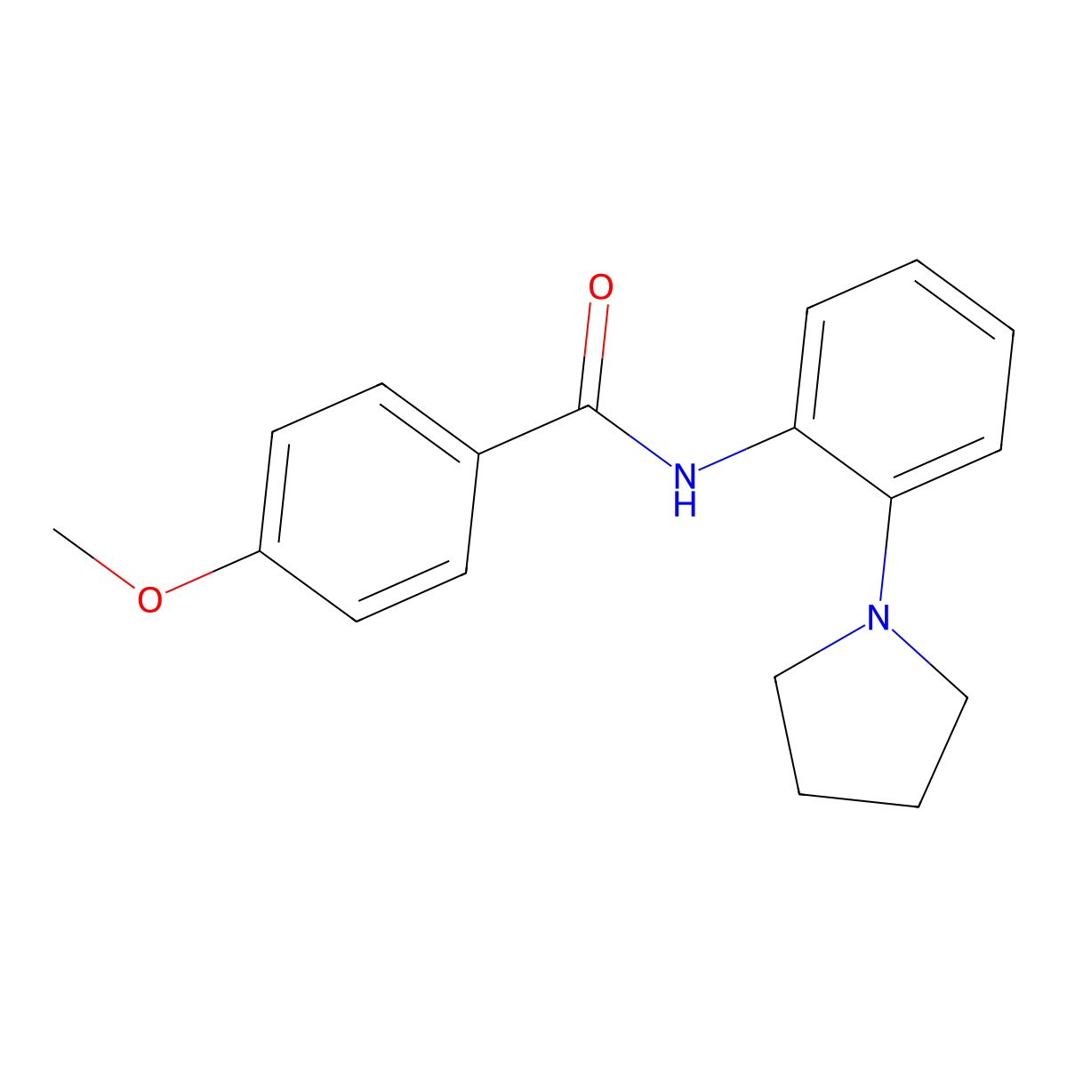 4-methoxy-N-(2-pyrrolidin-1-ylphenyl)benzamide molecular structure, CAS 535940-64-8