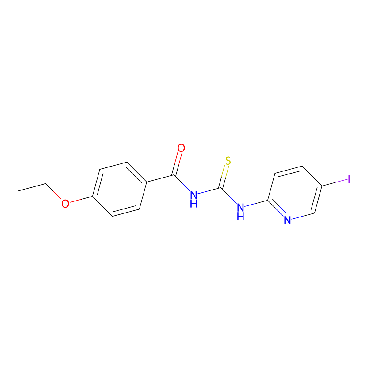 4-ethoxy-N-[(5-iodopyridin-2-yl)carbamothioyl]benzamide molecular structure, CAS 535941-01-6