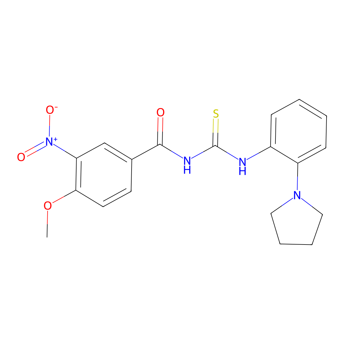 4-methoxy-3-nitro-N-[(2-pyrrolidin-1-ylphenyl)carbamothioyl]benzamide molecular structure, CAS 535941-17-4