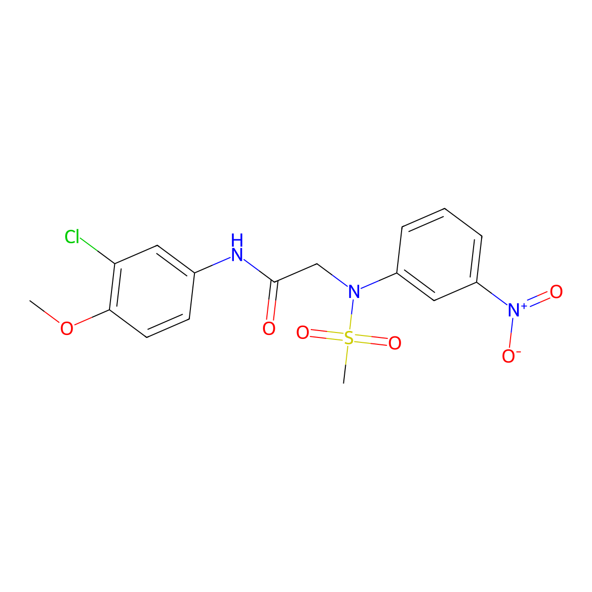 N-(3-chloro-4-methoxyphenyl)-2-(N-methylsulfonyl-3-nitroanilino)acetamide molecular structure, CAS 535941-86-7