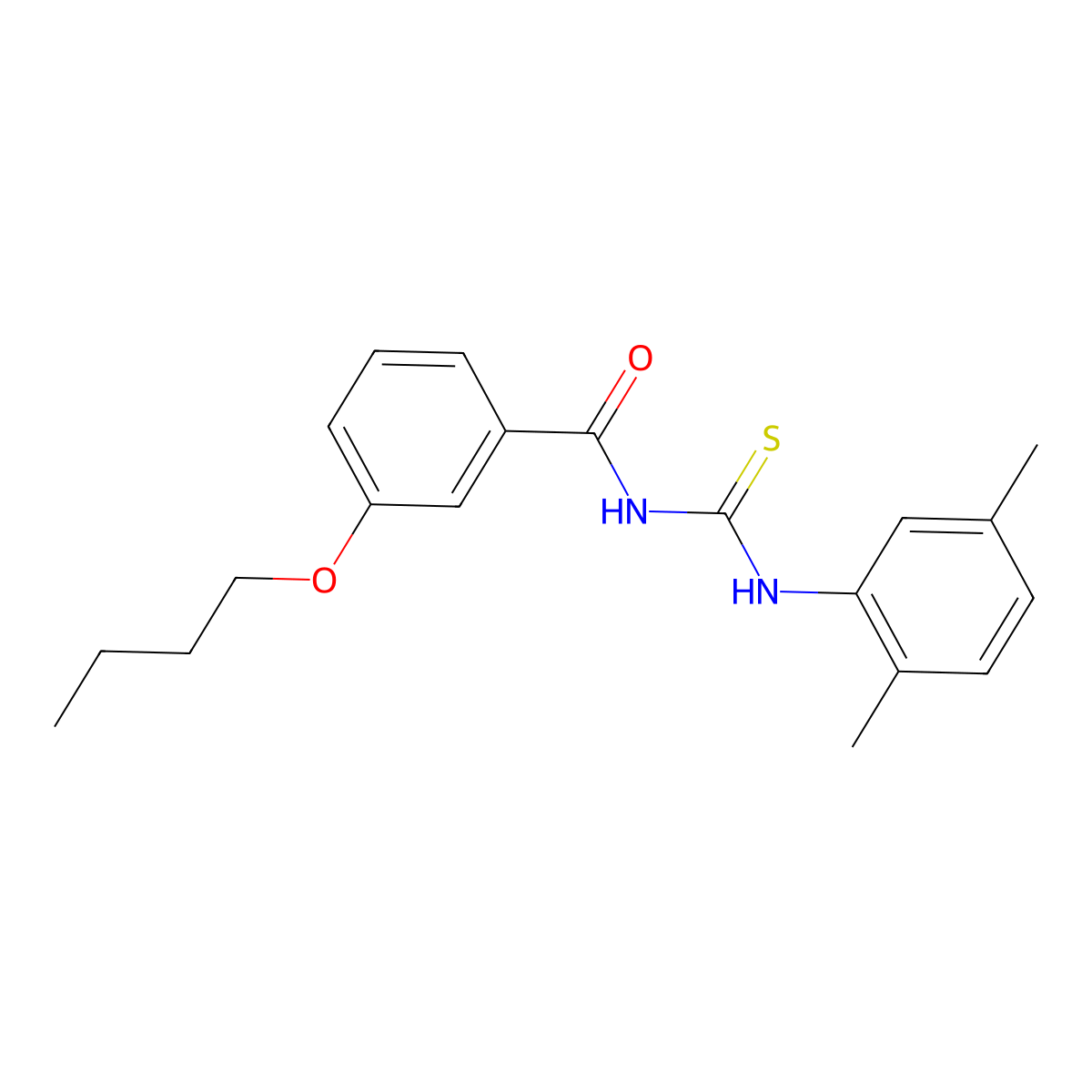 3-butoxy-N-[(2,5-dimethylphenyl)carbamothioyl]benzamide molecular structure, CAS 535942-21-3