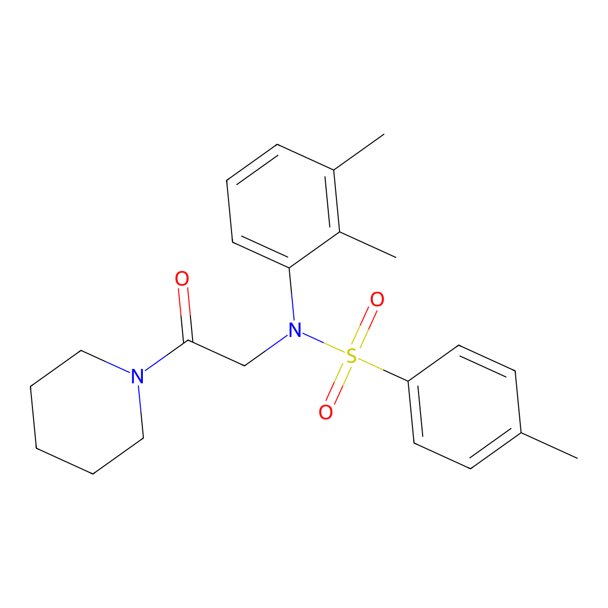 N-(2,3-dimethylphenyl)-4-methyl-N-(2-oxo-2-piperidin-1-ylethyl)benzenesulfonamide molecular structure, CAS 535942-66-6