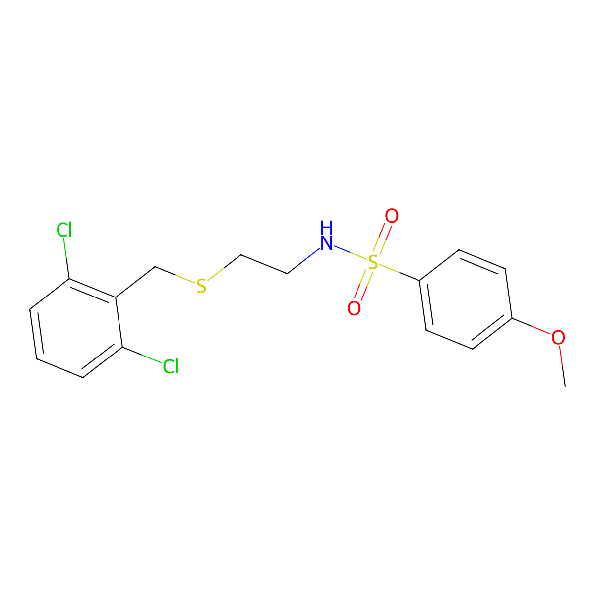 N-{2-[(2,6-dichlorobenzyl)sulfanyl]ethyl}-4-methoxybenzenesulfonamide molecular structure, CAS 535943-37-4