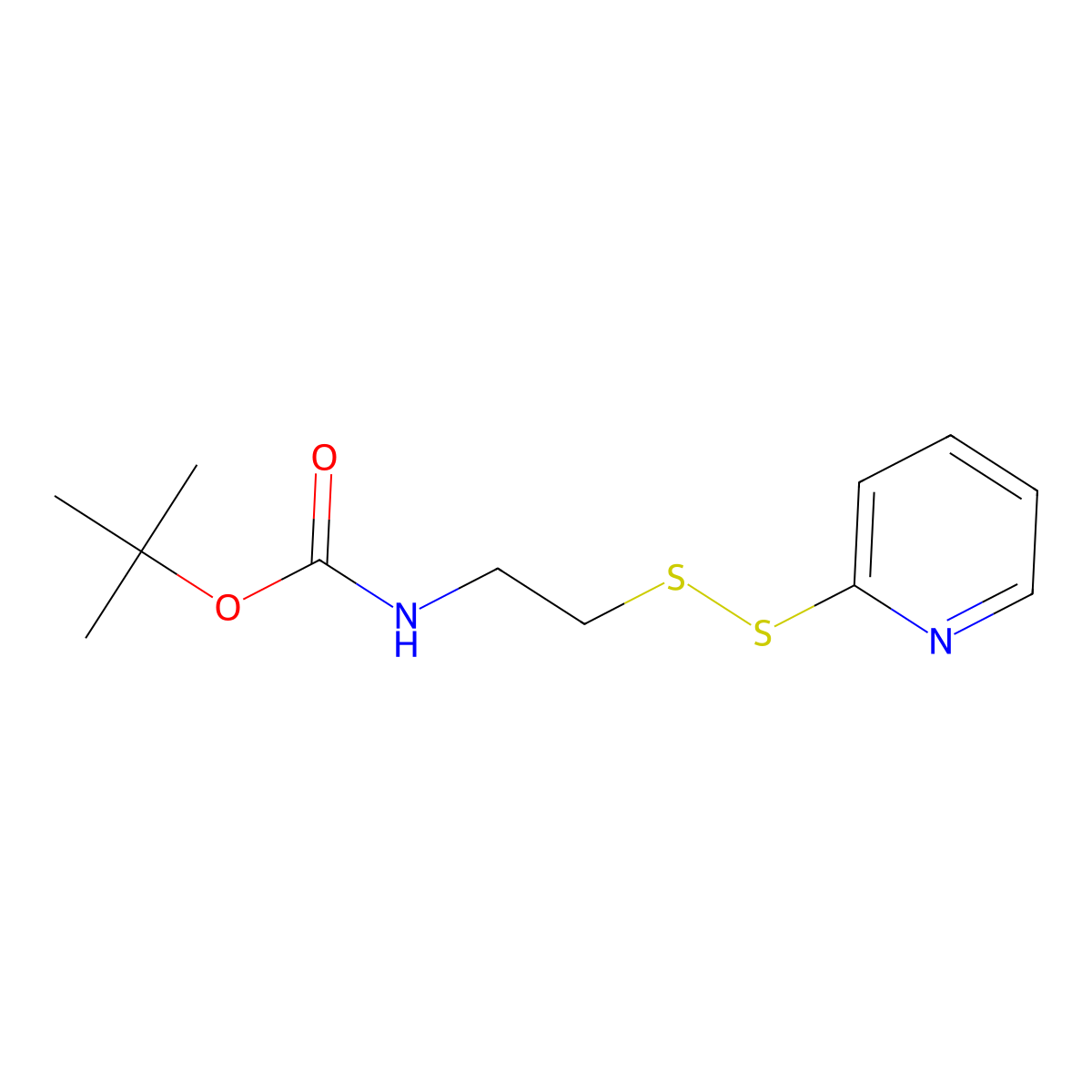 Tert-butyl (2-(pyridin-2-yldisulfanyl)ethyl)carbamate molecular structure, CAS 535943-48-7