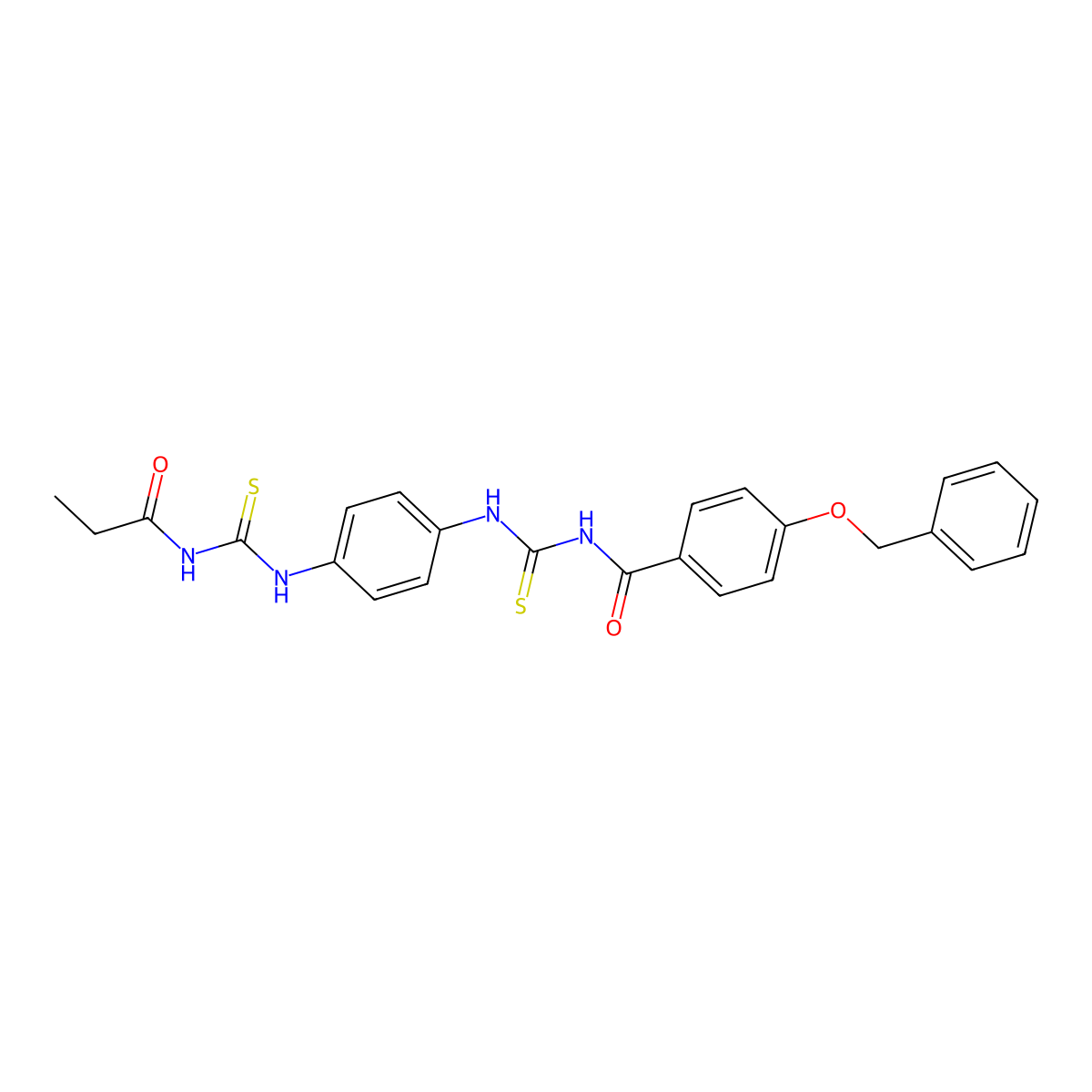 4-phenylmethoxy-N-[[4-(propanoylcarbamothioylamino)phenyl]carbamothioyl]benzamide molecular structure, CAS 535944-72-0