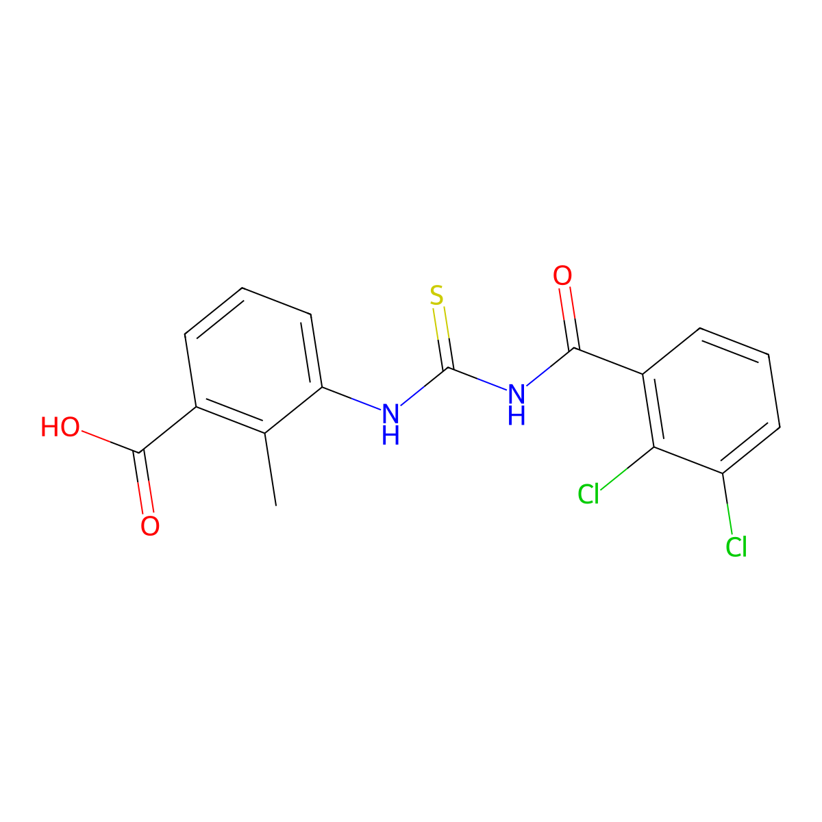 3-({[(2,3-Dichlorophenyl)carbonyl]carbamothioyl}amino)-2-methylbenzoic acid molecular structure, CAS 535944-81-1