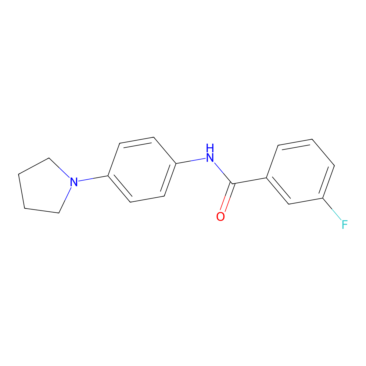 3-fluoro-N-(4-pyrrolidin-1-ylphenyl)benzamide molecular structure, CAS 535945-55-2