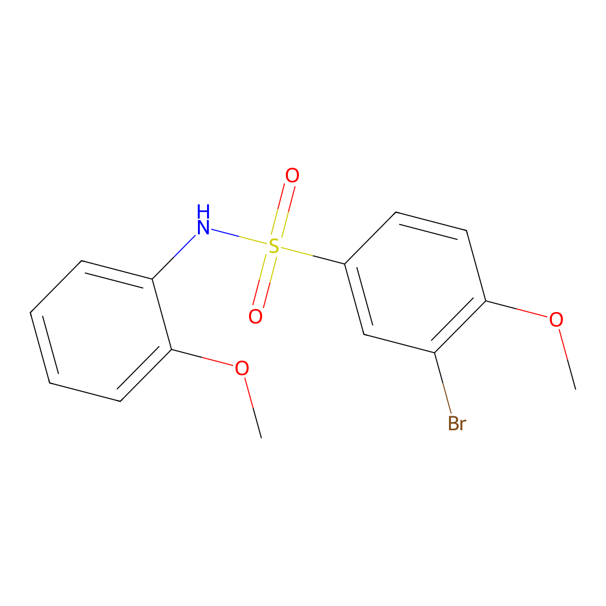 3-bromo-4-methoxy-N-(2-methoxyphenyl)benzenesulfonamide molecular structure, CAS 535946-43-1