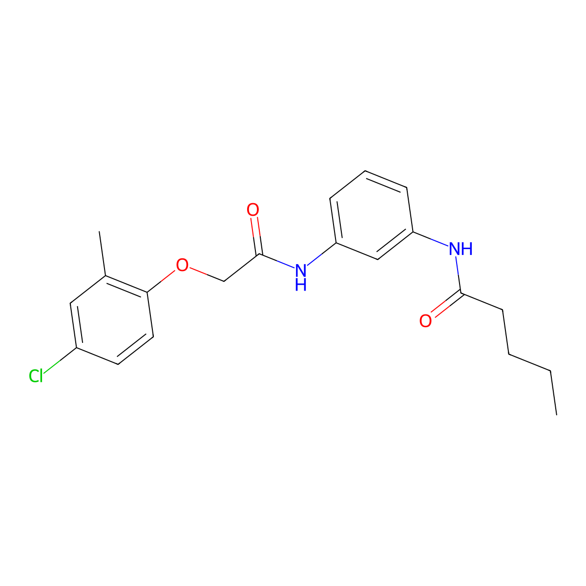 N-[3-[[2-(4-chloro-2-methylphenoxy)acetyl]amino]phenyl]pentanamide molecular structure, CAS 535947-06-9