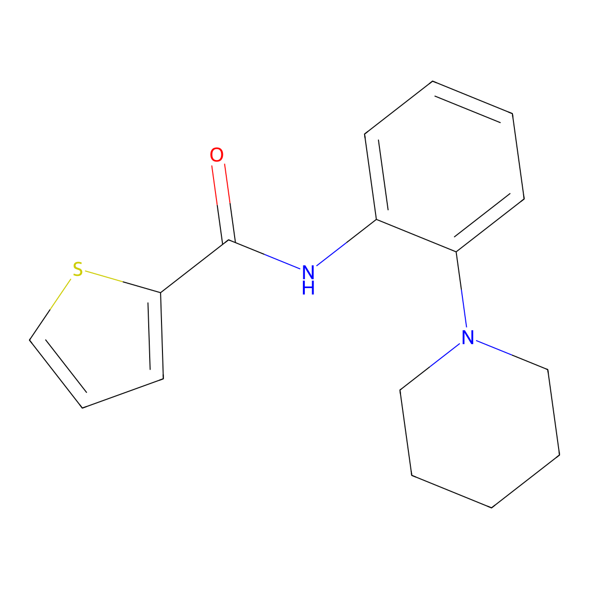 N-(2-piperidin-1-ylphenyl)thiophene-2-carboxamide molecular structure, CAS 535947-09-2