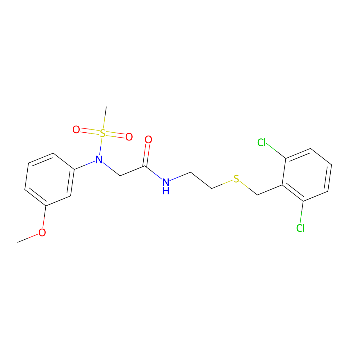 N-[2-[(2,6-dichlorophenyl)methylsulfanyl]ethyl]-2-(3-methoxy-N-methylsulfonylanilino)acetamide molecular structure, CAS 535947-17-2