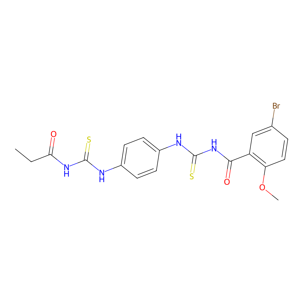 5-bromo-2-methoxy-N-[[4-(propanoylcarbamothioylamino)phenyl]carbamothioyl]benzamide molecular structure, CAS 535947-38-7