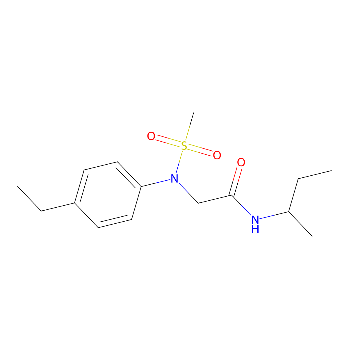 N-butan-2-yl-2-(4-ethyl-N-methylsulfonylanilino)acetamide molecular structure, CAS 535947-57-0