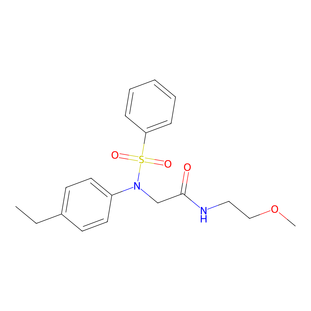 2-[N-(benzenesulfonyl)-4-ethylanilino]-N-(2-methoxyethyl)acetamide molecular structure, CAS 535947-77-4