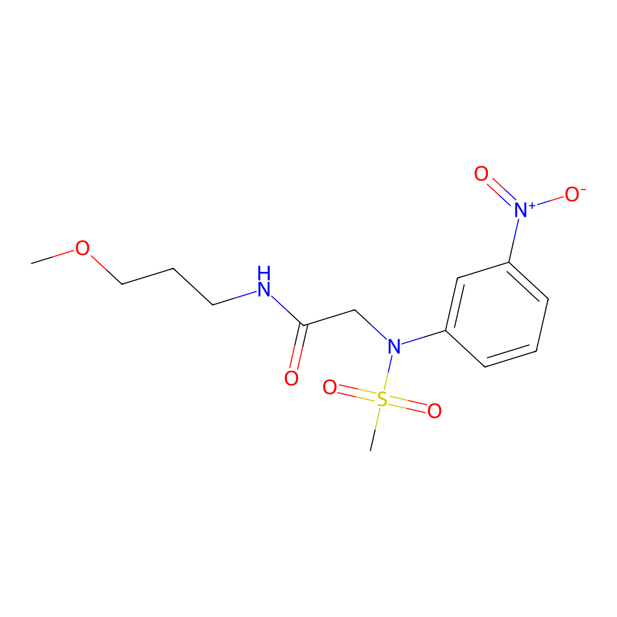 N-(3-methoxypropyl)-2-(N-methylsulfonyl-3-nitroanilino)acetamide molecular structure, CAS 535948-38-0