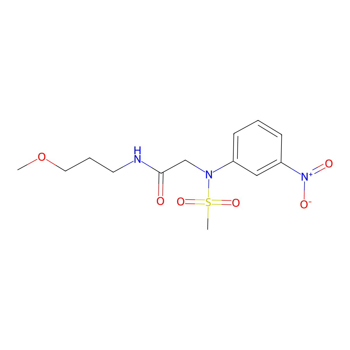 N-(3-methoxypropyl)-2-(N-methylsulfonyl-3-nitroanilino)acetamide molecular structure, CAS 535948-38-0