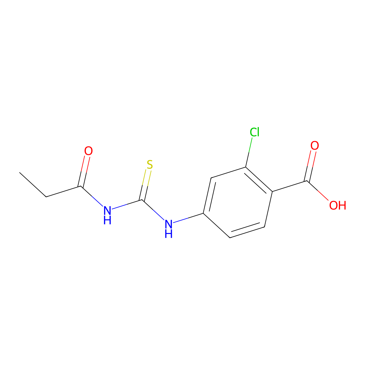 2-Chloro-4-[(propanoylcarbamothioyl)amino]benzoic acid molecular structure, CAS 535948-43-7