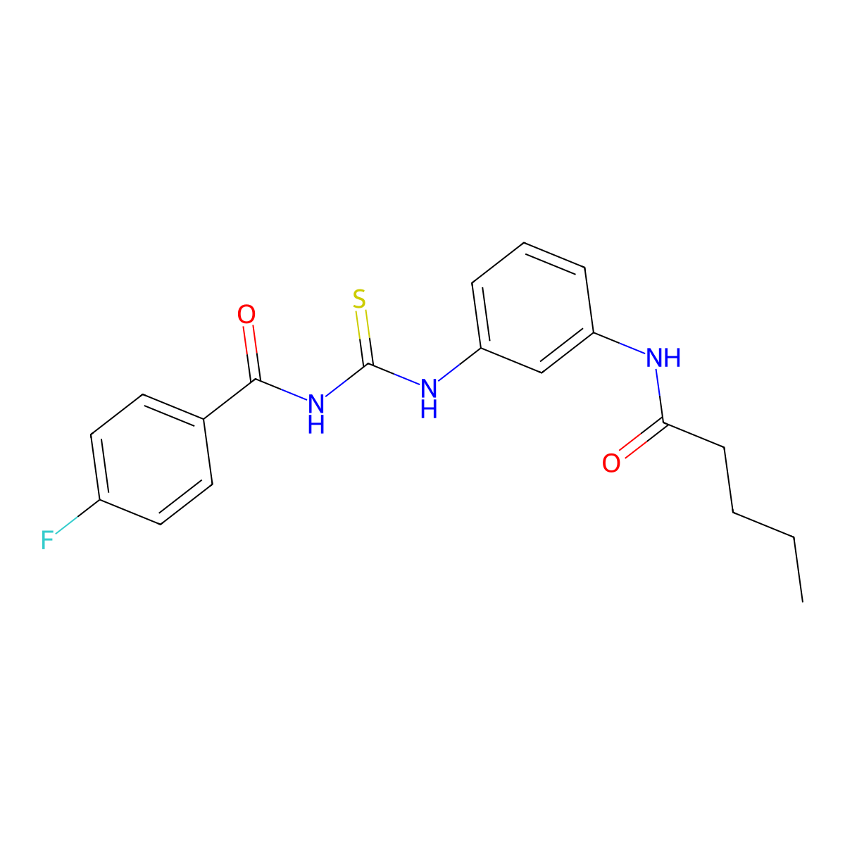 4-fluoro-N-[[3-(pentanoylamino)phenyl]carbamothioyl]benzamide molecular structure, CAS 535948-53-9