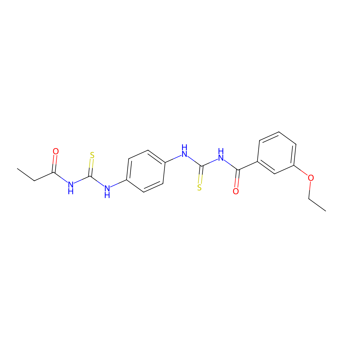 3-ethoxy-N-[[4-(propanoylcarbamothioylamino)phenyl]carbamothioyl]benzamide molecular structure, CAS 535948-70-0