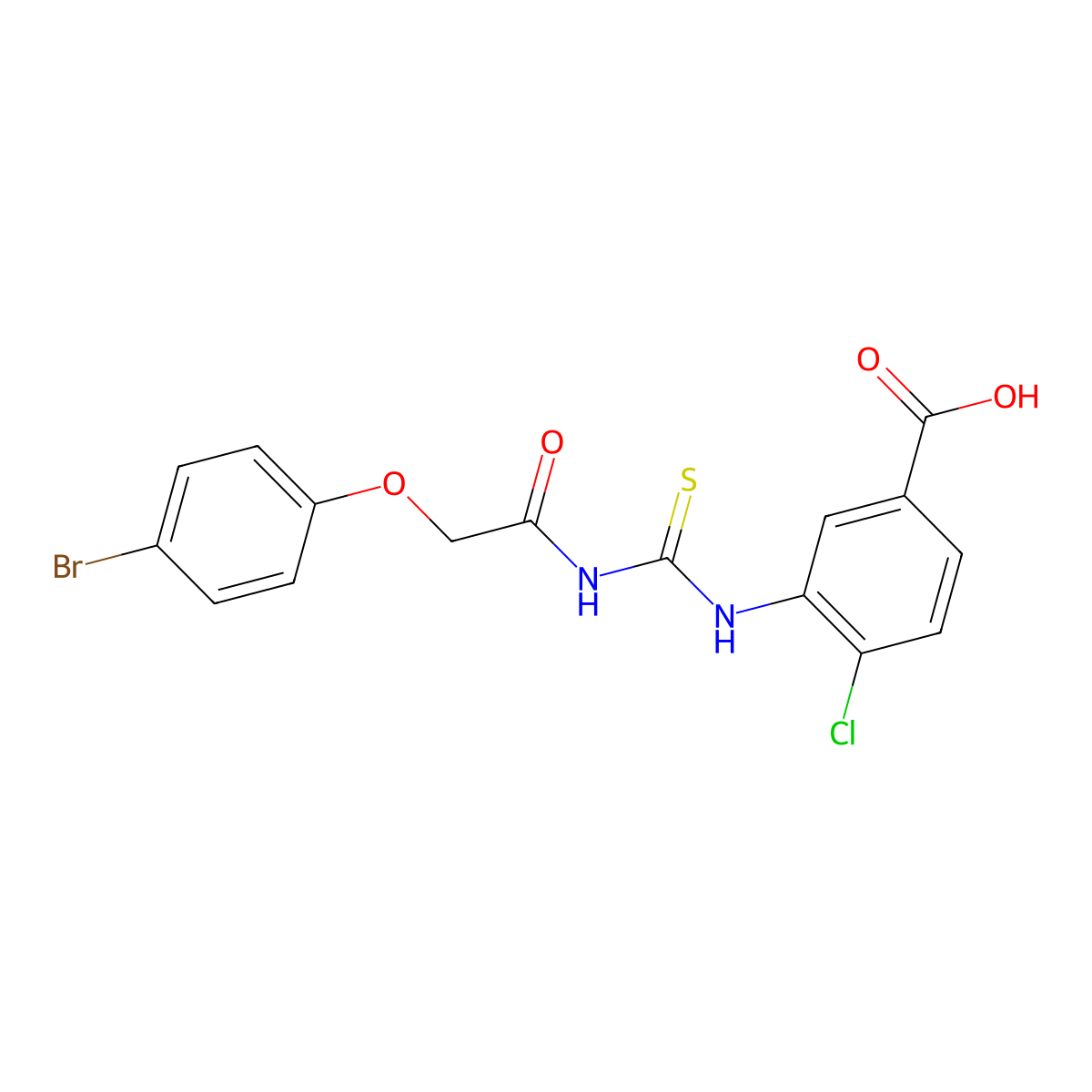 3-[[[[(4-Bromophenoxy)acetyl]amino]thioxomethyl]amino]-4-chloro-benzoic acid molecular structure, CAS 535949-06-5