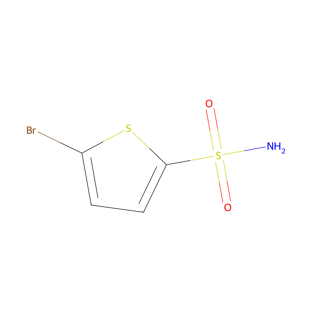 5-Bromo-2-thiophenesulfonamide molecular structure, CAS 53595-65-6