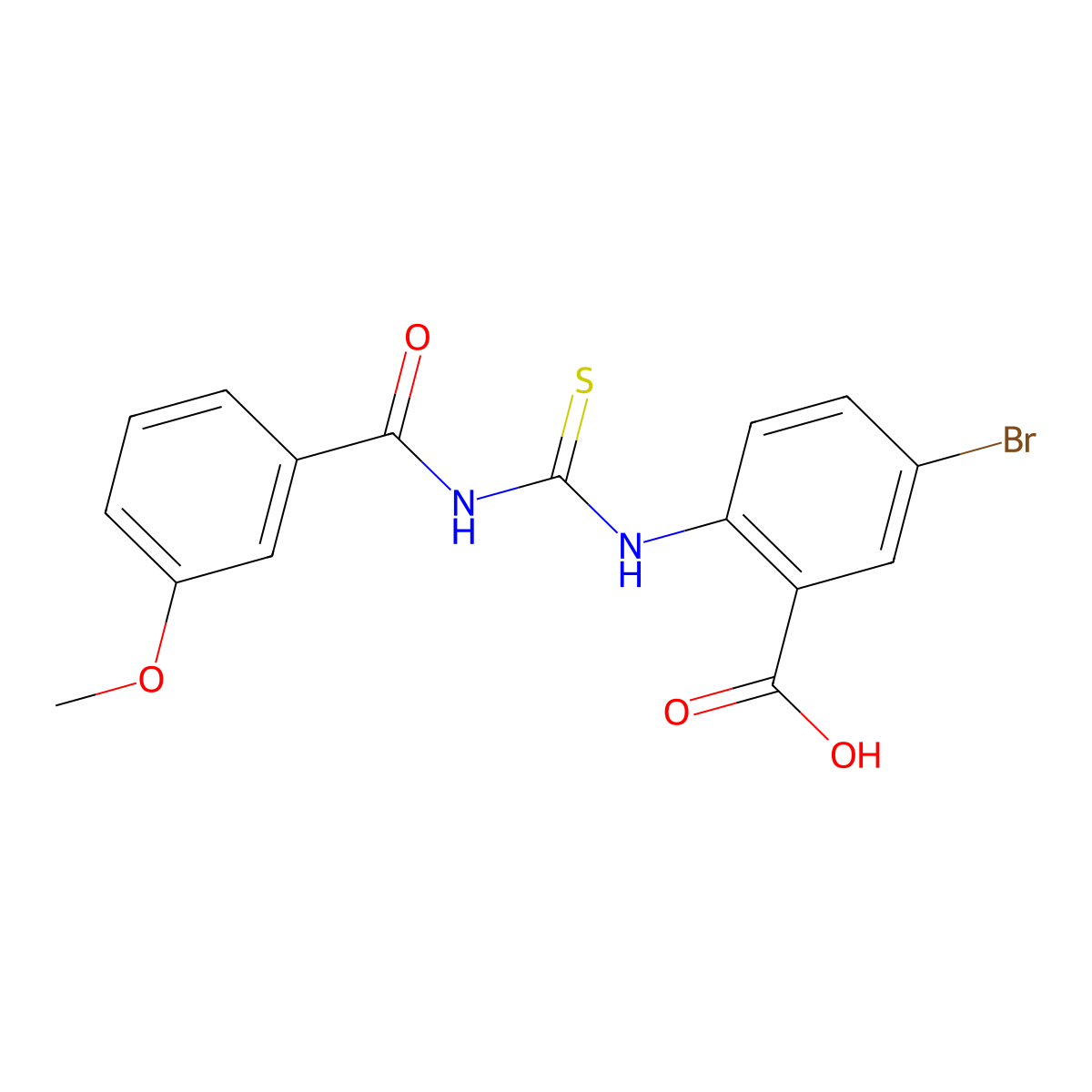 5-Bromo-2-({[(3-methoxyphenyl)carbonyl]carbamothioyl}amino)benzoic acid molecular structure, CAS 535953-76-5
